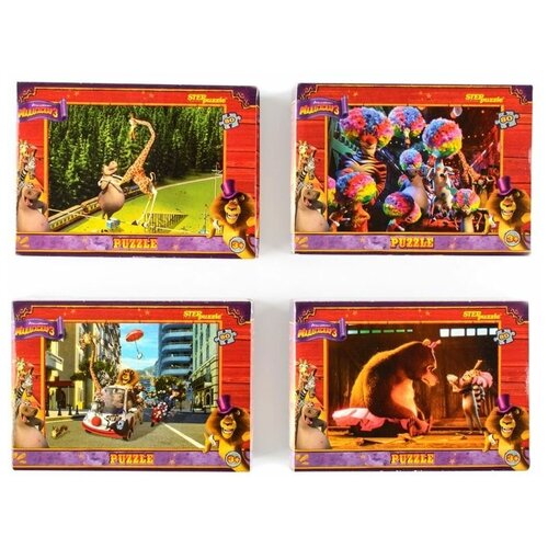 Набор пазлов 4в1 по 80 эл. Мадагаскар -1 (DreamWorks, Мульти) / Step Puzzle набор пазлов 4в1 по 80 эл любимые сказки 1 step puzzle