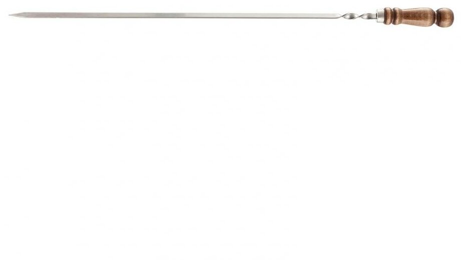 Шампур плоский, 700х10х2,5 мм, с деревянной лакир. рукояткой, нерж. сталь, Camping, PALISAD 69655 - фотография № 3