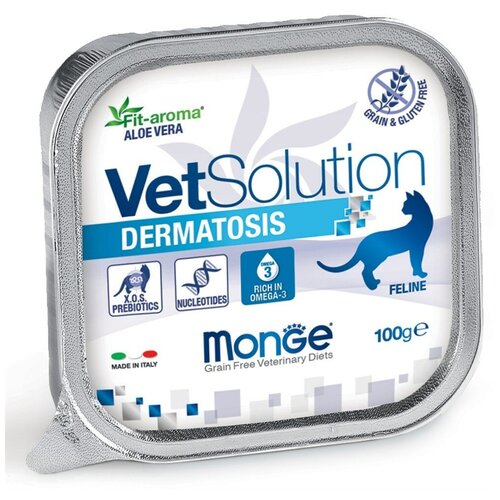 Monge VetSolution Cat Dermatosis влажная диета для кошек Дерматозис, 24шт. х 100 г