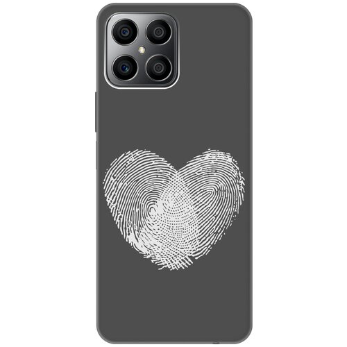 Матовый чехол Lovely Fingerprints W для Honor X8 / Хонор Икс 8 с 3D эффектом черный матовый чехол instaholic w для honor x8 хонор икс 8 с 3d эффектом черный