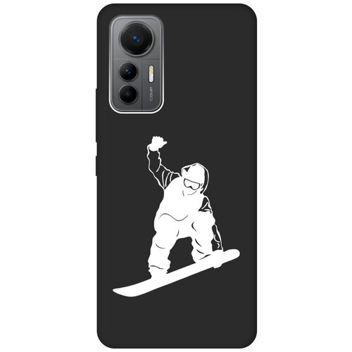 Матовый чехол Snowboarding W для Xiaomi 12 Lite / Сяоми 12 Лайт с 3D эффектом черный матовый чехол coffee cardiogram w для xiaomi 12 lite сяоми 12 лайт с 3d эффектом черный