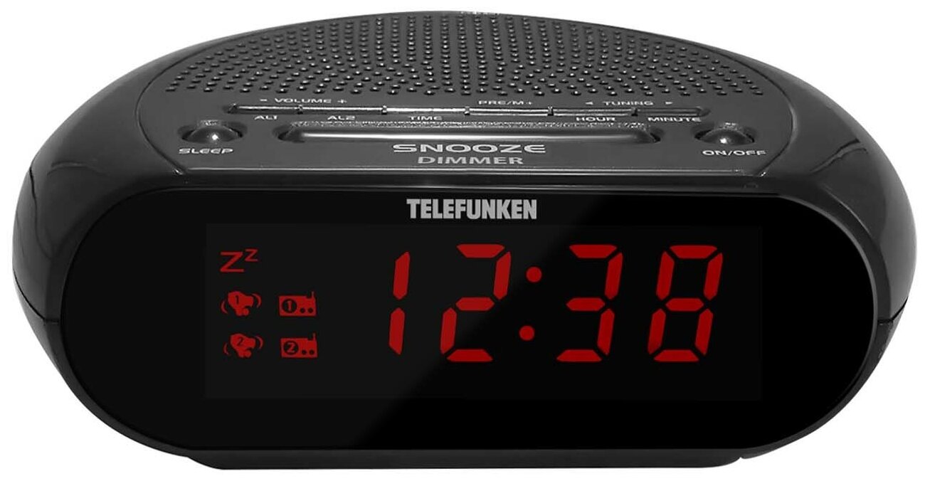 Радио-часы Telefunken TF-1706 Black/Red