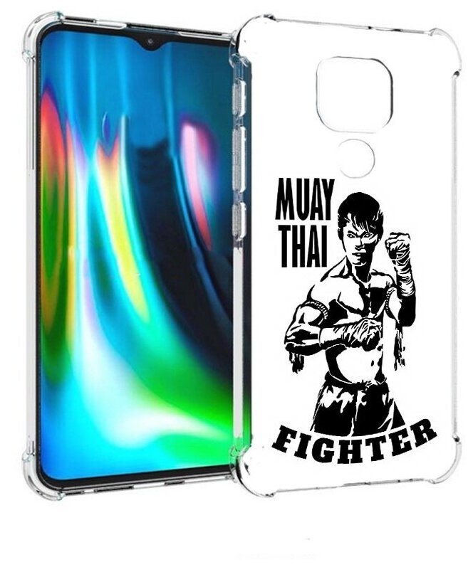 Чехол задняя-панель-накладка-бампер MyPads Единоборства муайтай для Motorola Moto E7 Plus (XT2081-2)/Moto G9 противоударный