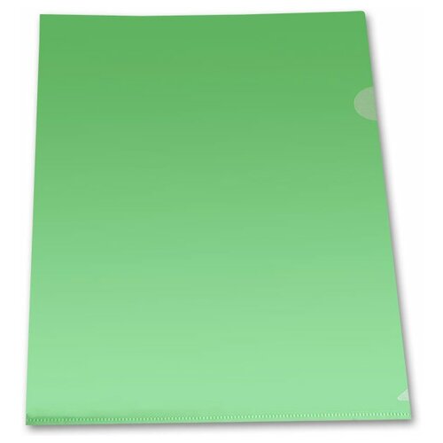 Папка-уголок Бюрократ Economy -E100GRN, A4, тисненый, пластик, 0.10мм, зеленый