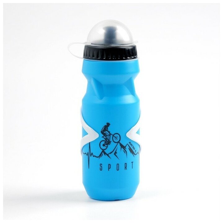 Бутылка для воды велосипедная "Мастер К.", 650 мл, с креплением, синяя - фотография № 1