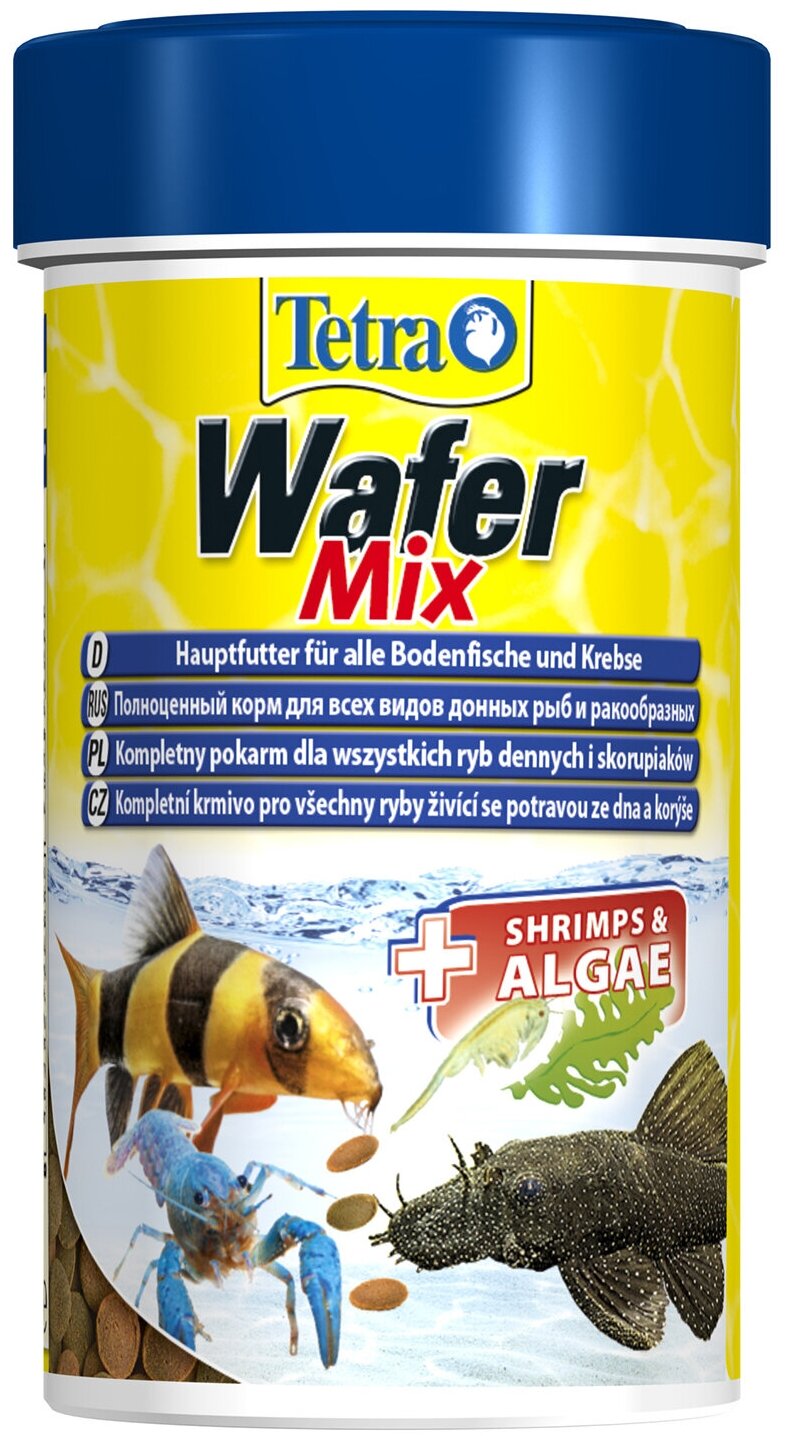 Tetra (Тетра) Wafer Mix Корм для всех видов донных рыб и ракообразных (таблетки) 48 г 100 мл