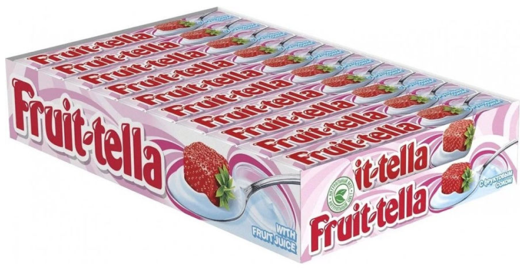 Жевательные конфеты Fruittella Клубничный Йогурт, 41 г х 21 шт - фотография № 2