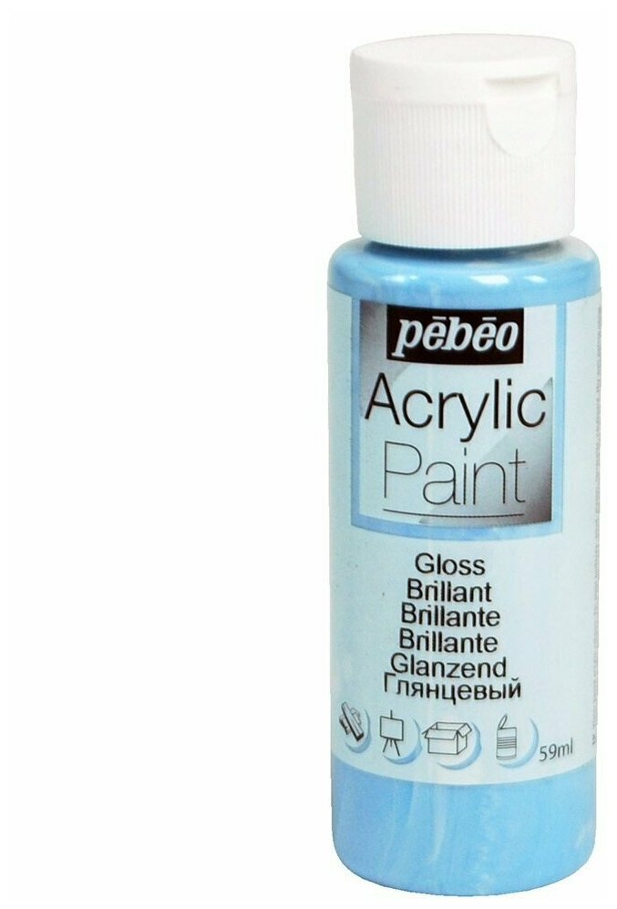 Краски акриловые PEBEO Acrylic Paint декоративная глянцевая 59 мл 097852 голубая лагуна