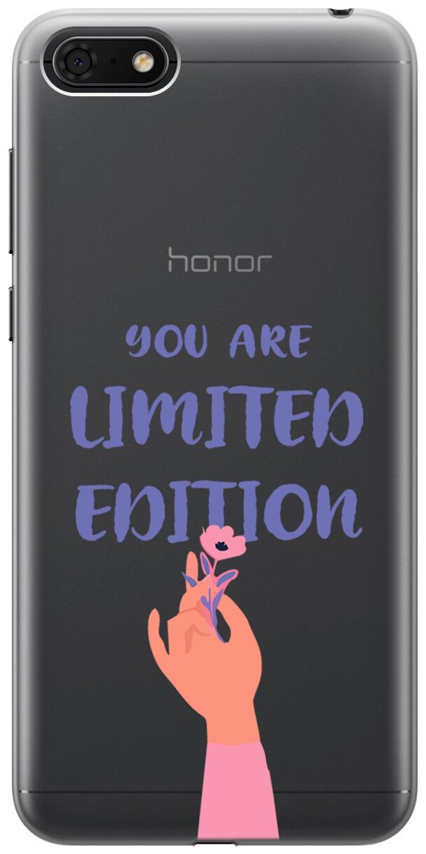 Силиконовый чехол на Honor 7A / 7S / Huawei Y5 (2018) / Y5 Prime (2018) / Хуавей Хонор 7А с 3D принтом "Limited Edition" прозрачный