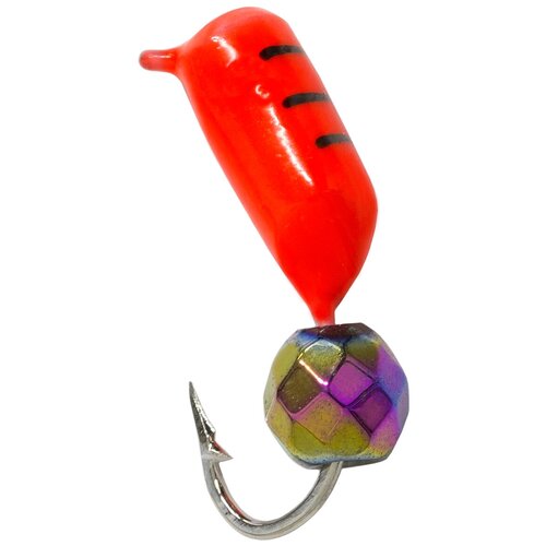 Мормышка Безнасадка Рыбалка зимой Столбик с граненым шариком Хамелеон красный 3 мм 15 шт 2039₽