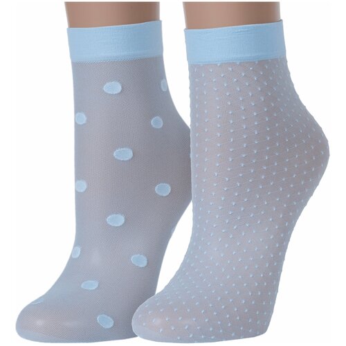 Женские носки Conte укороченные, вязаные, 20 den, размер 23-25, голубой