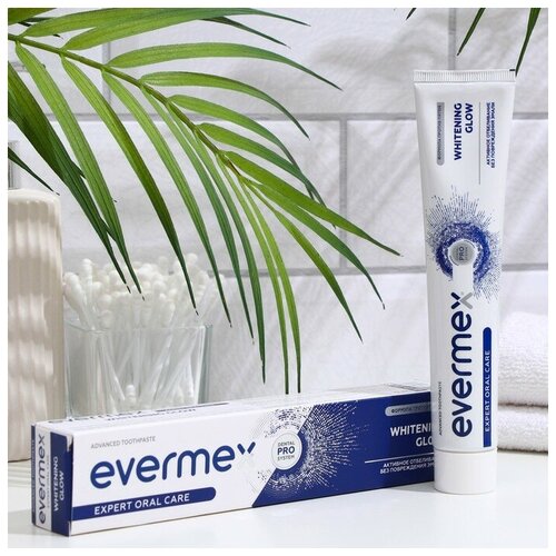 Зубная паста Evermex Whitening Glow отбеливающая, 75 мл