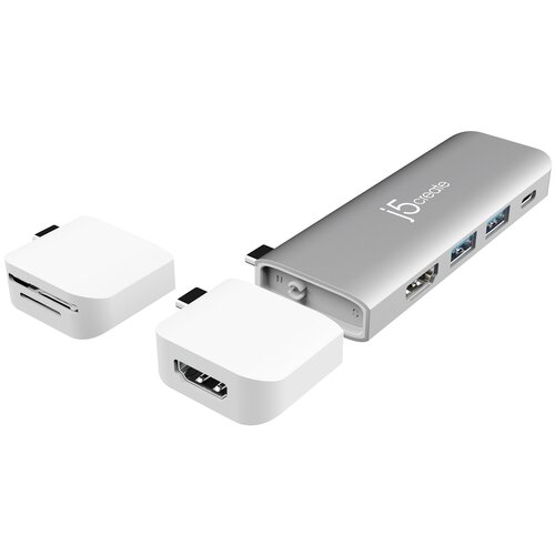 Модульная док-станция j5create ULTRADRIVE Kit USB-C с поддержкой двух дисплеев. док станция j5create usb c с поддержкой трёх дисплеев интерфейс usb c