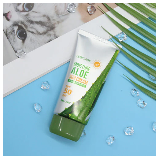 Солнцезащитный увлажняющий крем с экстрактом алоэ | Lebelage Moisture Aloe Sun Cream Spf50+ Pa+++ 70 ml — фото 1
