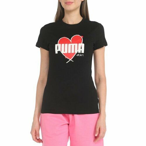 Футболка PUMA, размер XS, черный puma футболка женская puma amplified tee размер 40 42