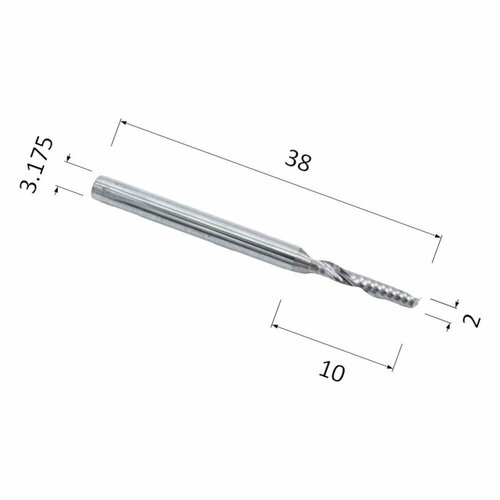 Фреза DJTOL N1LX825 спиральная однозаходная стружка вверх (по дереву, композиту (АКП), пластику)
