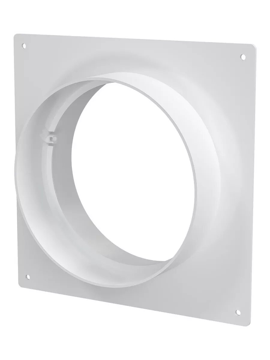 Соединитель круглых каналов с накладной пластиной Era 12,5SKNP, 165х165 мм, D 125 мм, белый — фото 1