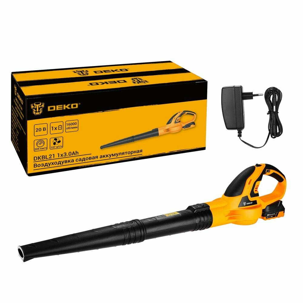 Воздуходувка садовая аккумуляторная DEKO DKBL21 20В 1x3Ач 063-4363