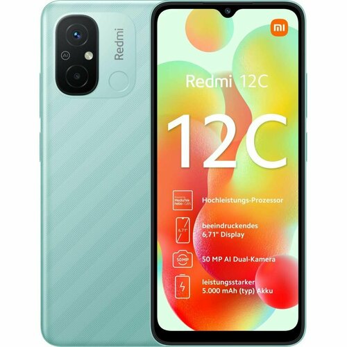Смартфон Xiaomi Redmi 12C 4128 ГБ Global 2 nano SIM зеленый 10990₽