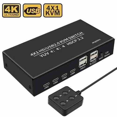 DIXSG BW-401HA KVM-переключатель 4x1 4K 60Гц