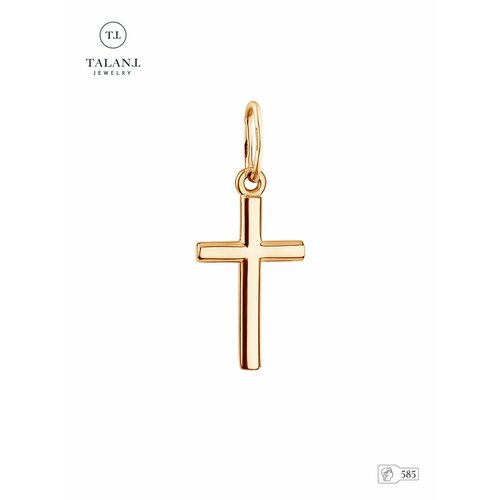 фото Крестик talant, красное золото, 585 проба, золотистый