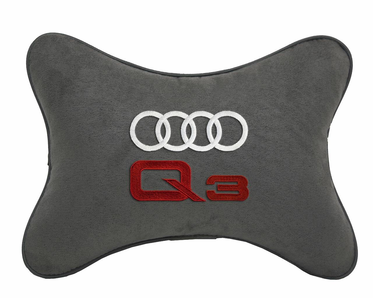 Подушка на подголовник автомобильная темно-серая алькантара AUDI Q3