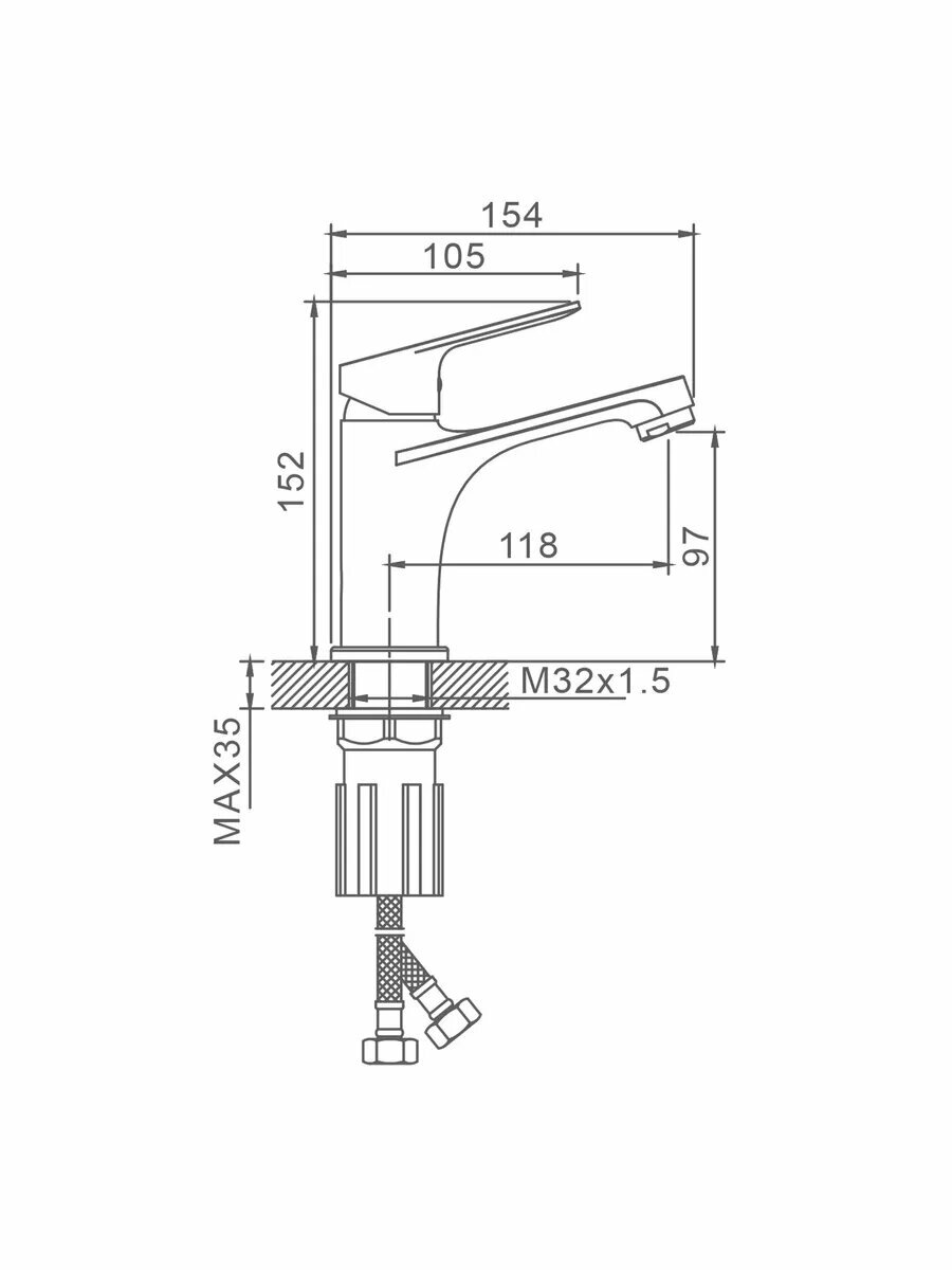 Смеситель для раковины Splenka S07.10 хром — фото 1