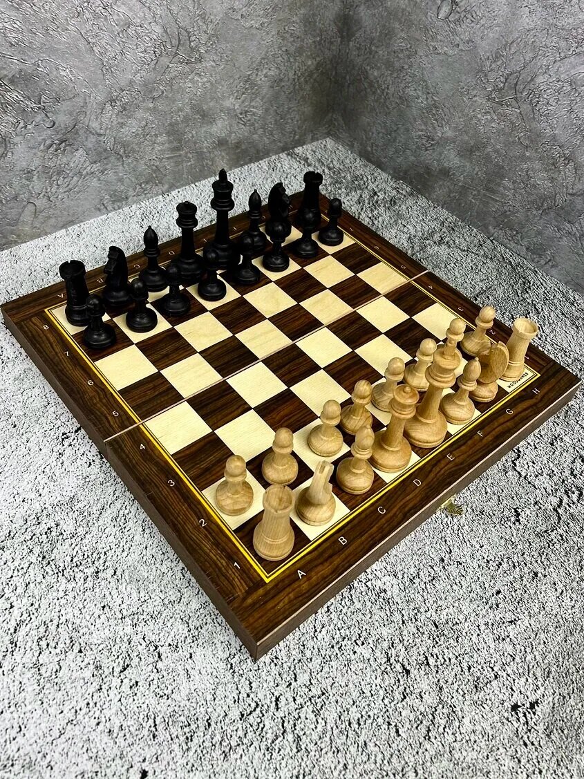 Шахматы Турнирные Складные Бук с утяжеленными фигурами 37х18.5х4.5 см