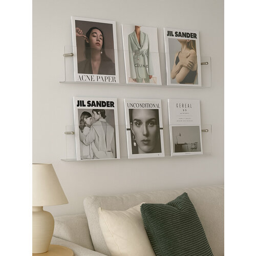 Прозрачная настенная полочка из оргстекла 