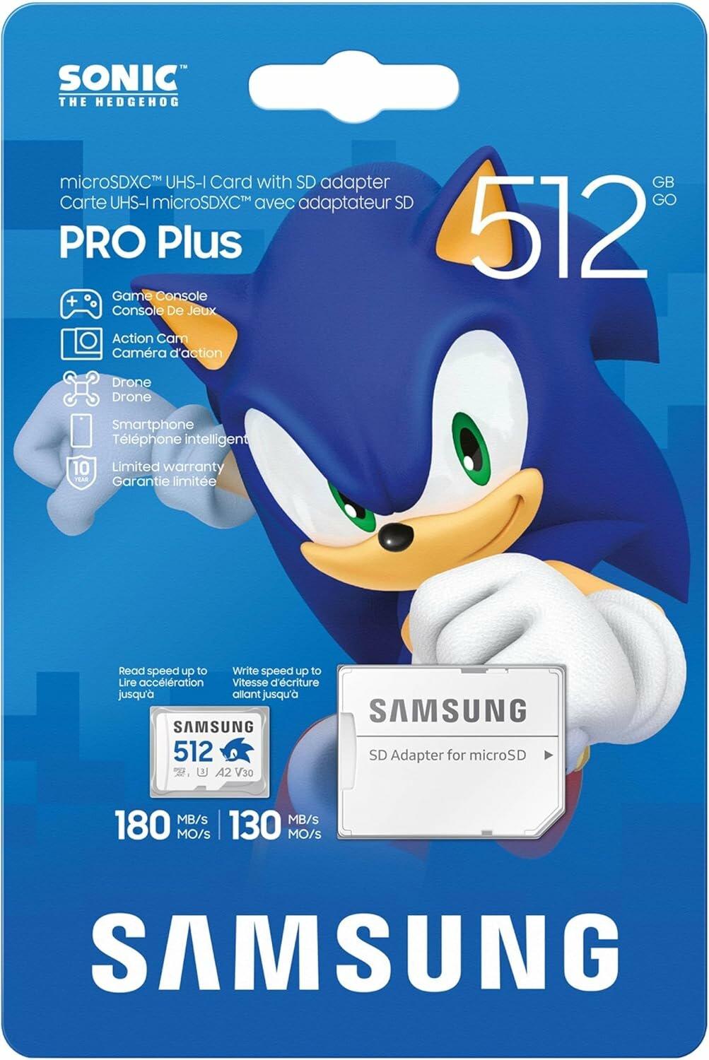 Флеш-карта памяти Samsung Pro Plus, 512ГБ, высокая скорость чтения и записи