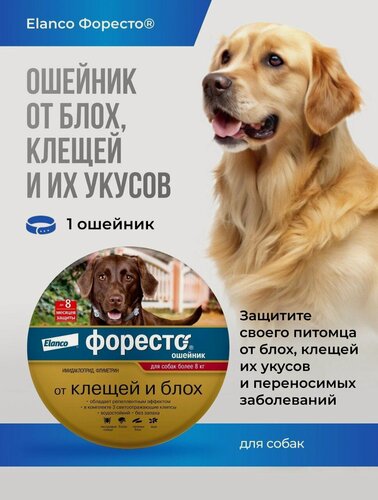 Изображение товара Форесто , ошейник большой от блох и клещей для собак
