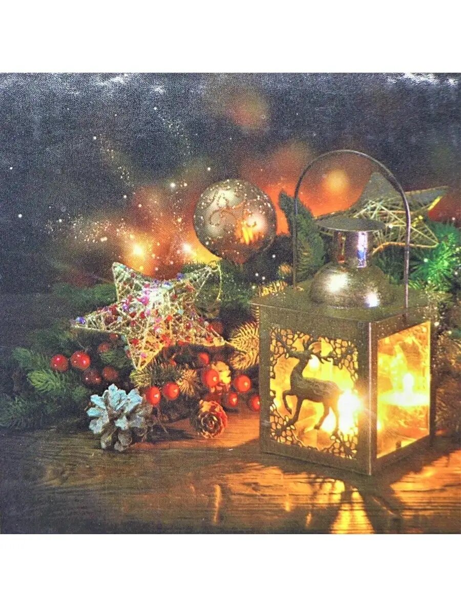 Molly (Молли) Картина мозаикой "Новогодние фонарики", 30х30 см (30 цветов)