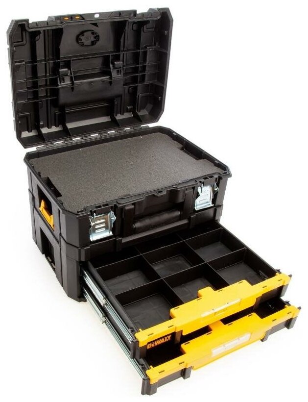 Набор ящиков DeWALT TSTAK 2.0 DWST83395-1, 44x33x34 см, черный - фотография № 6