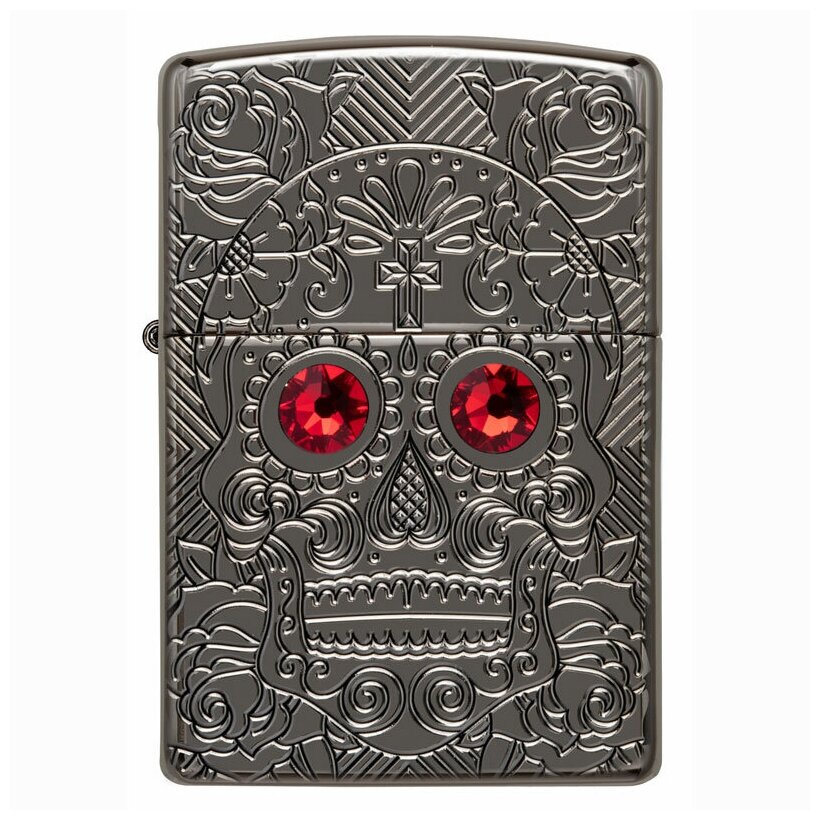 Зажигалка бензиновая Zippo 49300 High Polish Black Ice - фотография № 4