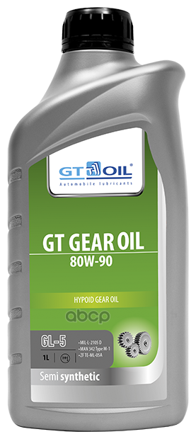 Масло Трансмиссионное 80w90 Gt Oil 1л Синтетика Gt Gear Oil Gl-5 GT OIL8809059407844