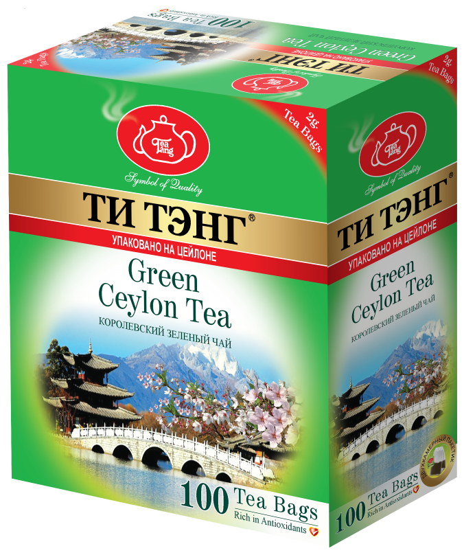 Чай зелёный ТМ "Ти Тэнг" - Королевский, пакетированный, 100 пак, 200 г .