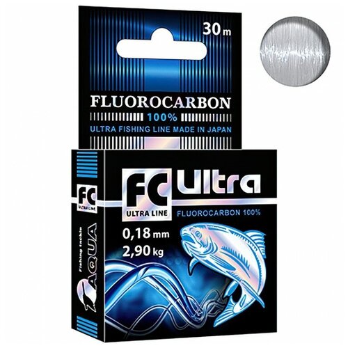 Леска Aqua FC Ultra Fluorocarbon 0.18 30м