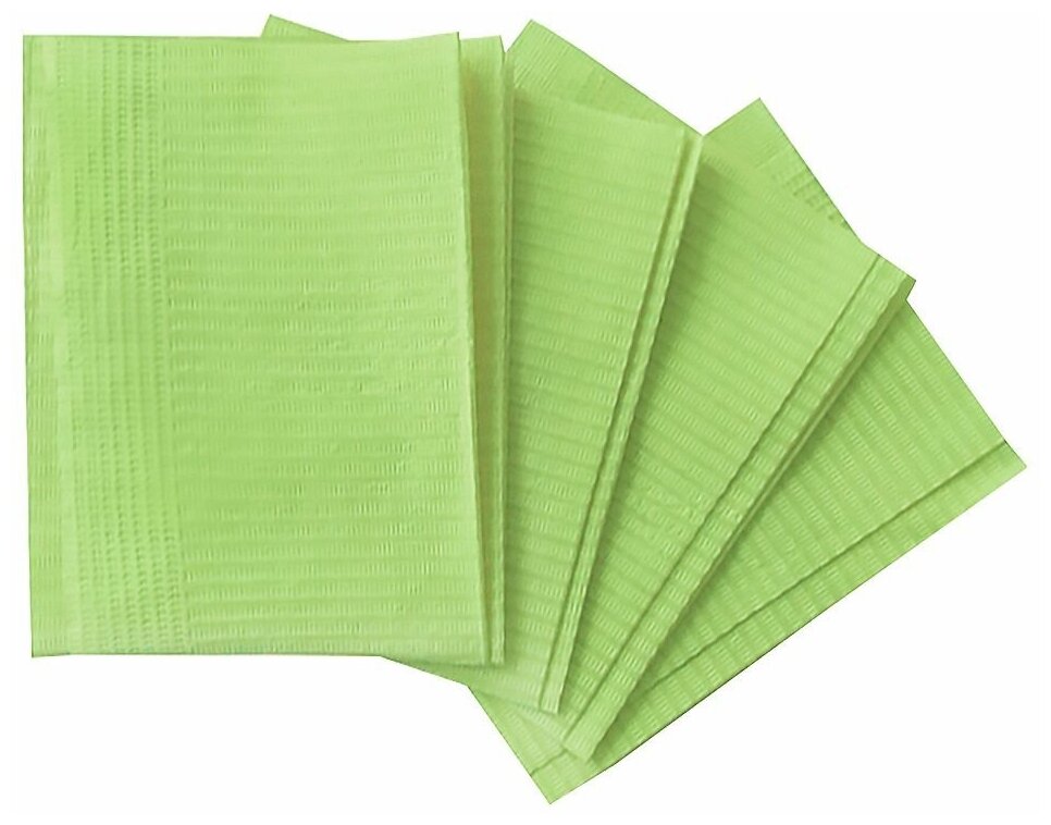 Салфетки ламинированные Standart 33*45: зеленые (бумага + полиэтилен), 500 шт.