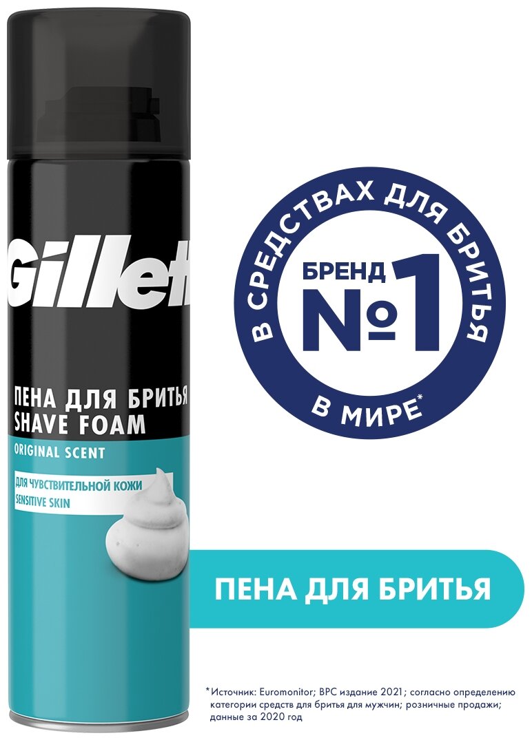Пена для бритья Gillette Foam Sensitive Skin Для чувствительной кожи, 200 мл - фото №11