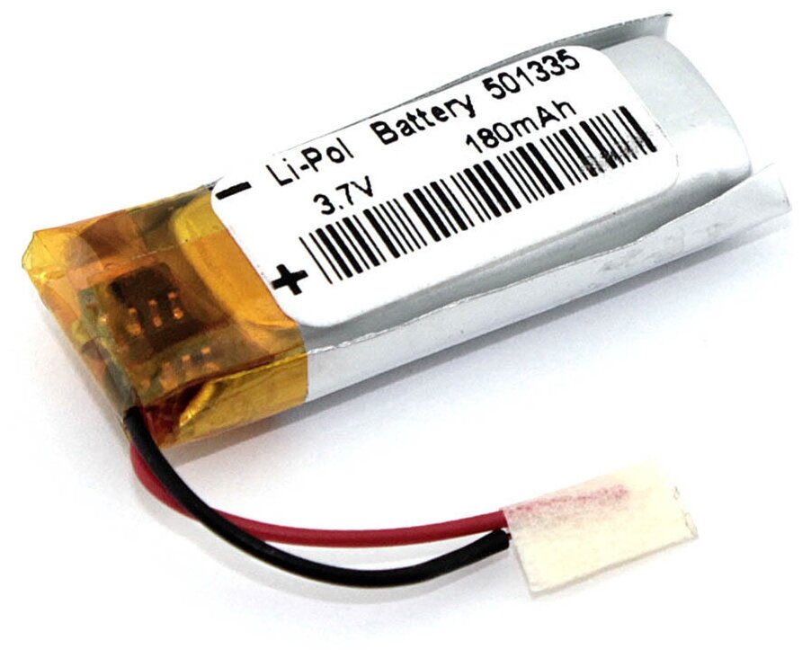 Универсальный аккумулятор (АКБ) для планшета, видеорегистратора и др, 5х13х35мм, 180мАч, 3.7В, Li-Pol, 2pin (на 2 провода)