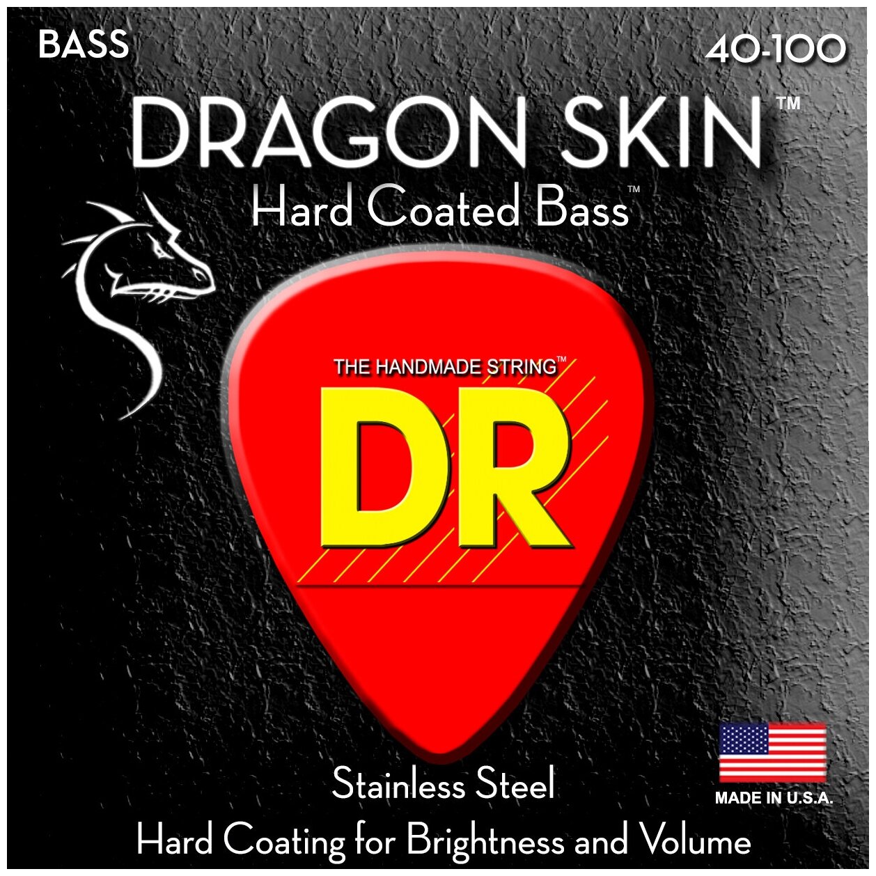 DR DSB-40 DRAGON SKIN струны для 4-струнной бас-гитары прозрачное покрытие нержавеющая сталь