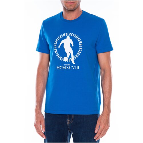 футболка для мужчин, BIKKEMBERGS, модель: C41011DE2359Y20, цвет: голубой, размер: M