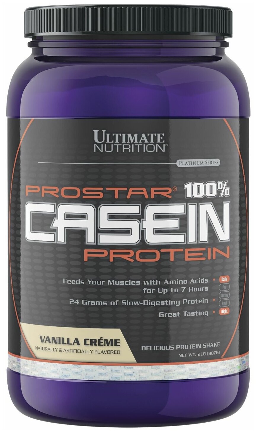 Ultimate Nutrition Prostar 100% Casein со вкусом Ванильный крем 907 гр