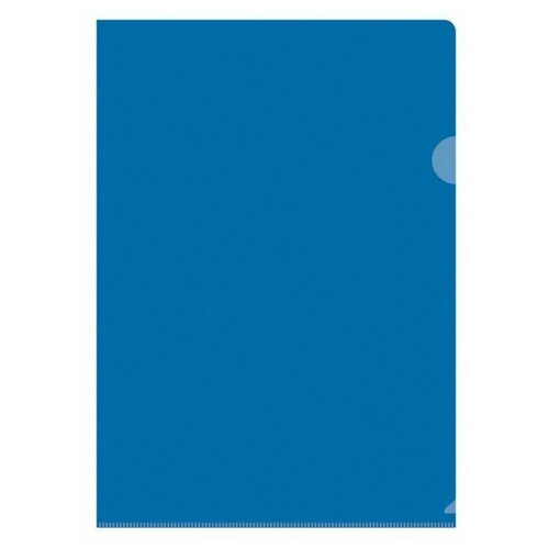 Calligrata Папка-уголок А4, 100 мкм, Calligrata, эконом, прозрачная, синяя