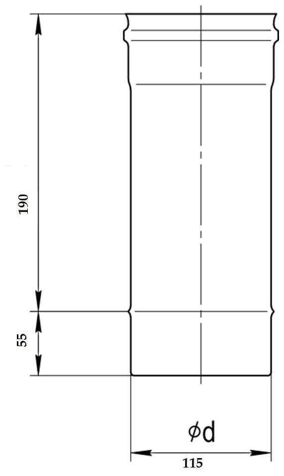 Дымоход 0,25м Ferrum (430 0,8 мм) Ф110 - фотография № 2