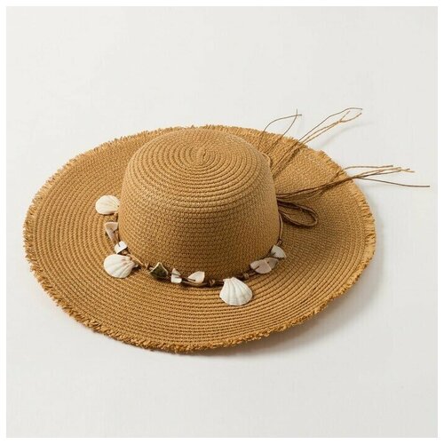 Шляпа , размер 56, бежевый шляпа женская minaku морская размер 56 58 цвет белый