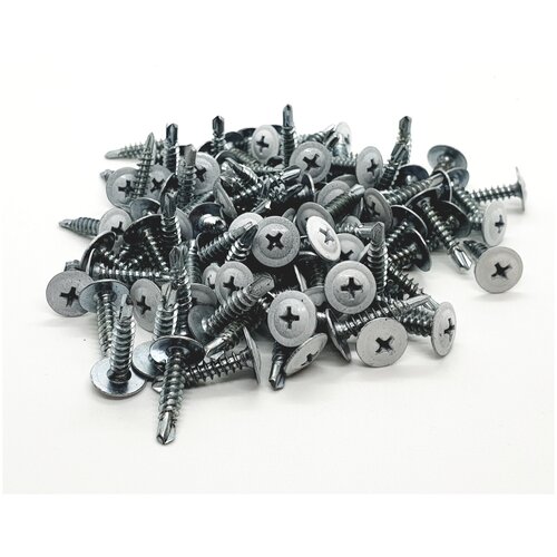 Саморез с прессшайбой 4.2х19 сверло, белый (9003) 100шт