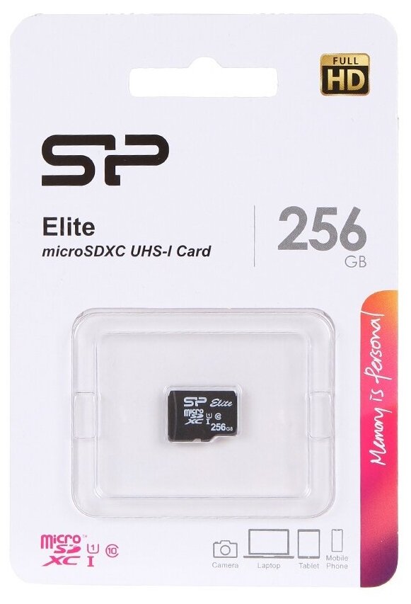 Карта памяти 256Gb - Silicon Power Elite MicroSDXC Class 10 UHS-I SP256GBSTXBU1V10