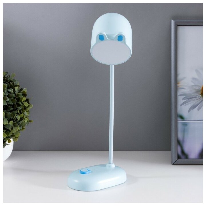 Лампа настольная"Мими" LED 3Вт диммер USB голубой 8х12,5х32 см Risalux 7446949 .