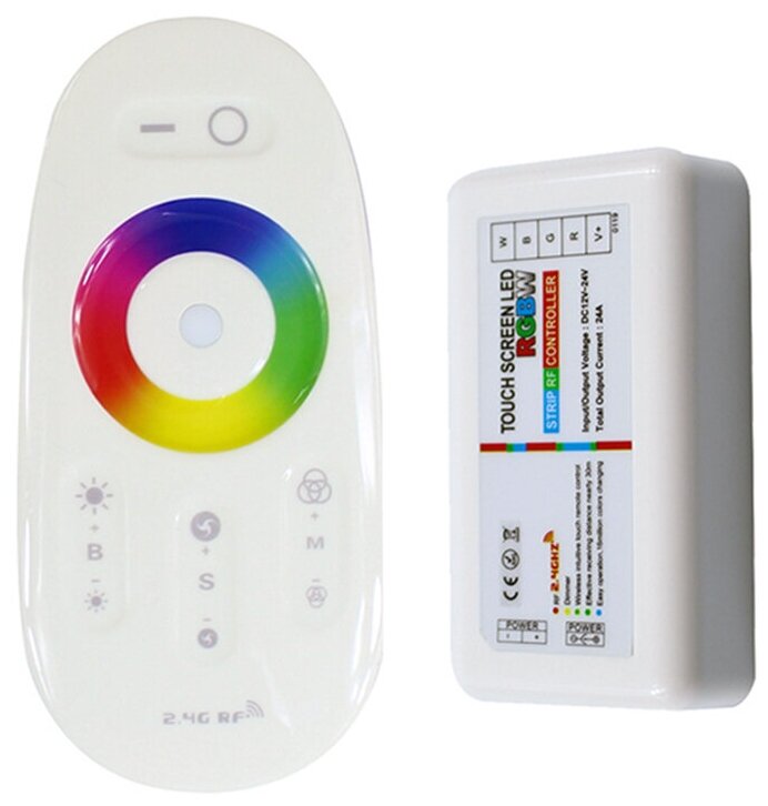 Контроллер диммер для светодиодной ленты (RGB+W 12V 24A 2.4GHz 640т. цветов) GSMIN DC1 (Белый)